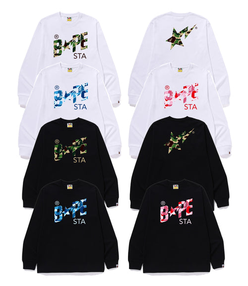 A BATHING APE ABC CAMO BAPE STA L/S TEE