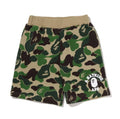 A BATHING APE BAPE KIDS ABC CAMO COLLEGE SWEAT SHORTS