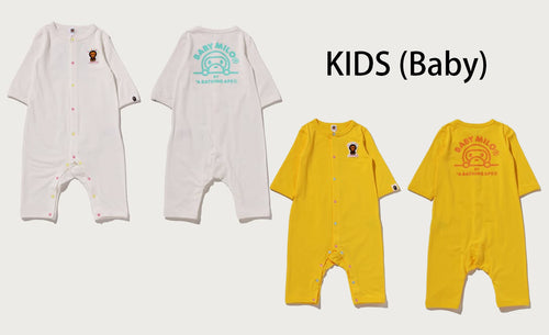 A BATHING APE BAPE KIDS BABY MILO ONE POINT ROMPERS