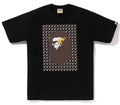 A BATHING APE STA HOUNDSTOOTH APE HEAD TEE