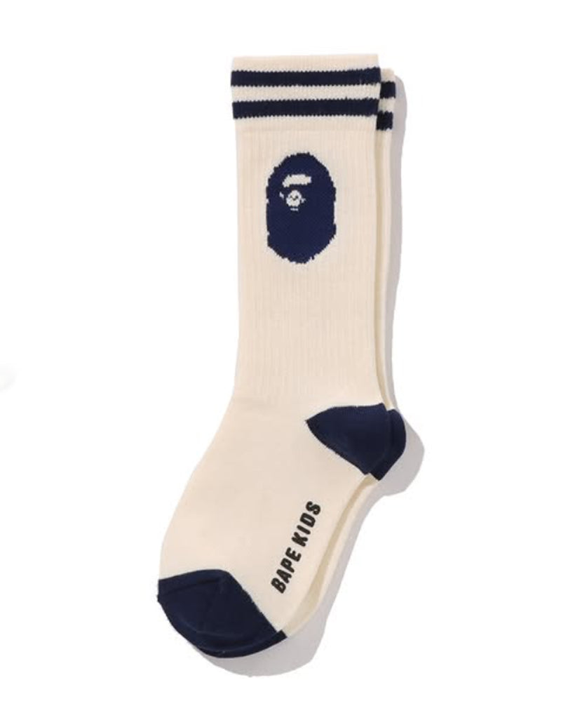 A BATHING APE BAPE KIDS APE HEAD RIB SOCKS