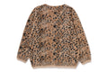 A BATHING APE WILD LEOPARD PATTERN SHAGGY CARDIGAN