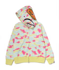 A BATHING APE Ladies' SCREEN CAMO SHARK FULL ZIP HOODIE