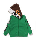 A BATHING APE BAPE KIDS BABY MILO SKULL ZIP DOUBLE HOODIE