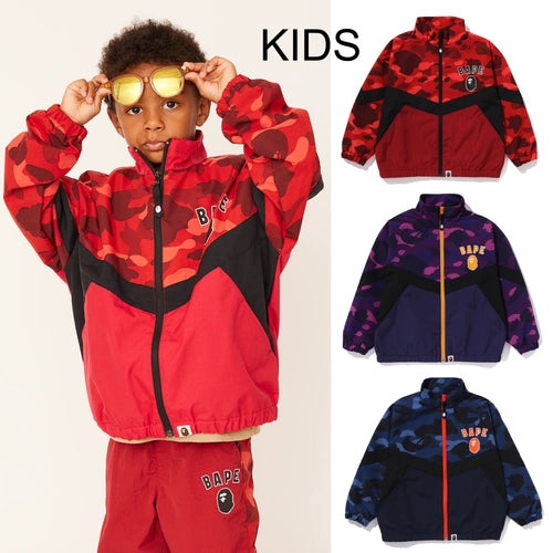 A BATHING APE BAPE KIDS COLOR CAMO BLOCK JACKET LOOSE FIT ( KIDS & JUNIOR )