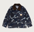 A BATHING APE BAPE KIDS CAMO JACQUARD DENIM JACKET