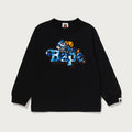 A BATHING APE BAPE KIDS ABC CAMO SHARK MILO ON BAPE L/S TEE