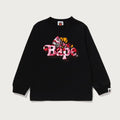 A BATHING APE BAPE KIDS ABC CAMO SHARK MILO ON BAPE L/S TEE