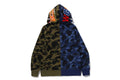 A BATHING APE SPLIT CAMO SHARK FULL ZIP HOODIE