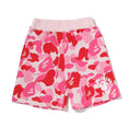 A BATHING APE BAPE KIDS ABC CAMO COLLEGE SWEAT SHORTS
