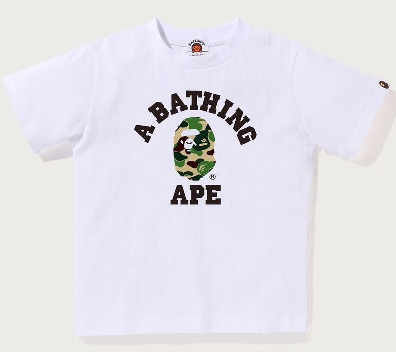 A BATHING APE BAPE KIDS ABC CAMO COLLEGE TEE