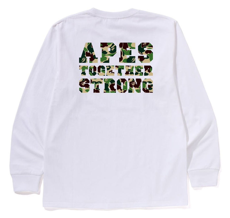 A BATHING APE ABC CAMO COLLEGE ATS L/S TEE