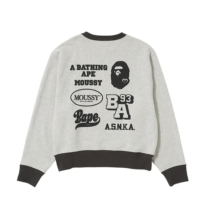 A BATHING APE Ladies' BAPE x MOUSSY RELAXED FIT CREWNECK