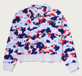 A BATHING APE Ladies' STA STRIKE CAMO POLO CROPPED CREWNECK SWEAT SHIRT
