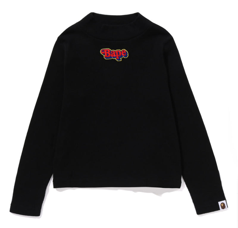 A BATHING APE BAPE KIDS BAPE PATCH HIGHT NECK L/S TEE