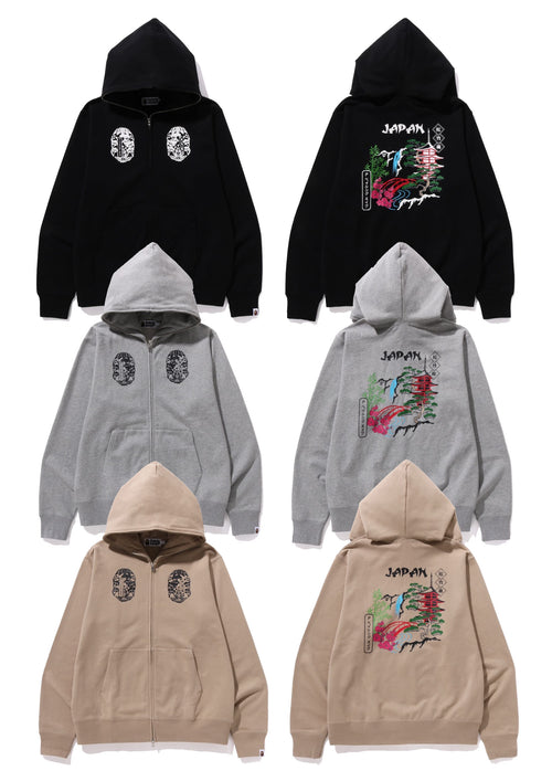 A BATHING APE BAPE JAPAN SOUVENIR FULL ZIP HOODIE