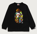 A BATHING APE BAPE KIDS MILO ALL SAFARI MILO ON BIG APE LS TEE