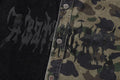 A BATHING APE 1ST CAMO BLOCKING DESTORYED HEAVY WASH LOGO L/S SHIRT