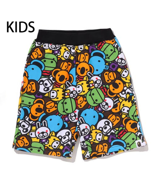 A BATHING APE BAPE KIDS MILO ALL FRIENDS SWEAT SHORTS - happyjagabee store