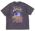 A BATHING APE HEAVY WASHED LOGO RELAXED FIT TEE