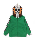 A BATHING APE BAPE KIDS BABY MILO SKULL ZIP DOUBLE HOODIE