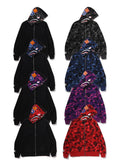 A BATHING APE COLOR CAMO REVERSIBLE SHARK FULL ZIP HOODIE