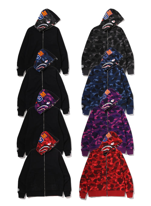 A BATHING APE COLOR CAMO REVERSIBLE SHARK FULL ZIP HOODIE