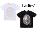 A BATHING APE Ladies' BLING STAR GLITTER APE HEAD TEE