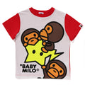 A BATHING APE BAPE KIDS BABY MILO STA GLOW IN THE DARK PANEL PRINT TEE