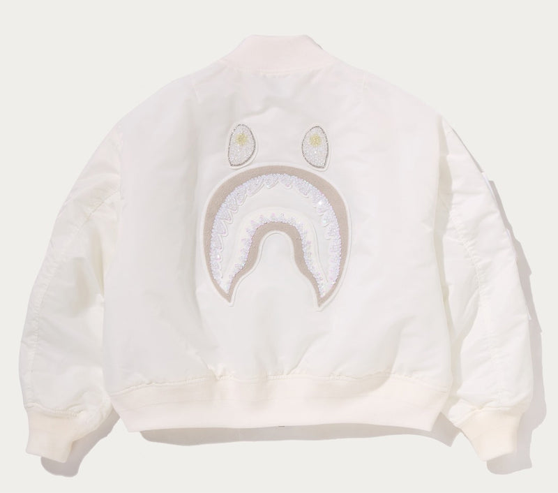 A BATHING APE Ladies' OVERSIZED SHARK MA-1 JACKET