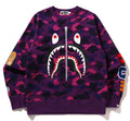 A BATHING APE COLOR CAMO SHARK CREWNECK SWEAT SHIRT - happyjagabee store