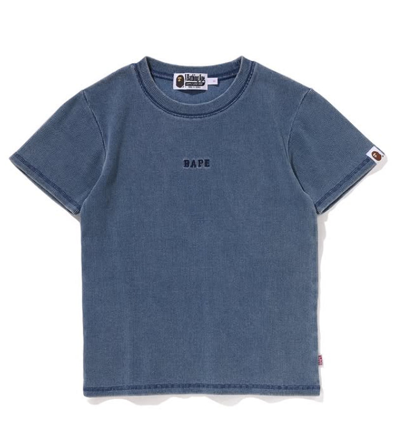 A BATHING APE Ladies' BAPE INDIGO RIB TEE