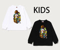 A BATHING APE BAPE KIDS MILO ALL SAFARI MILO ON BIG APE LS TEE