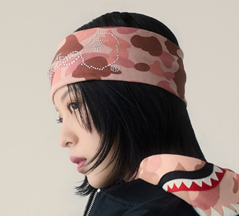 A BATHING APE Ladies' 1ST CAMO CRYSTAL STONE HEAD BAND