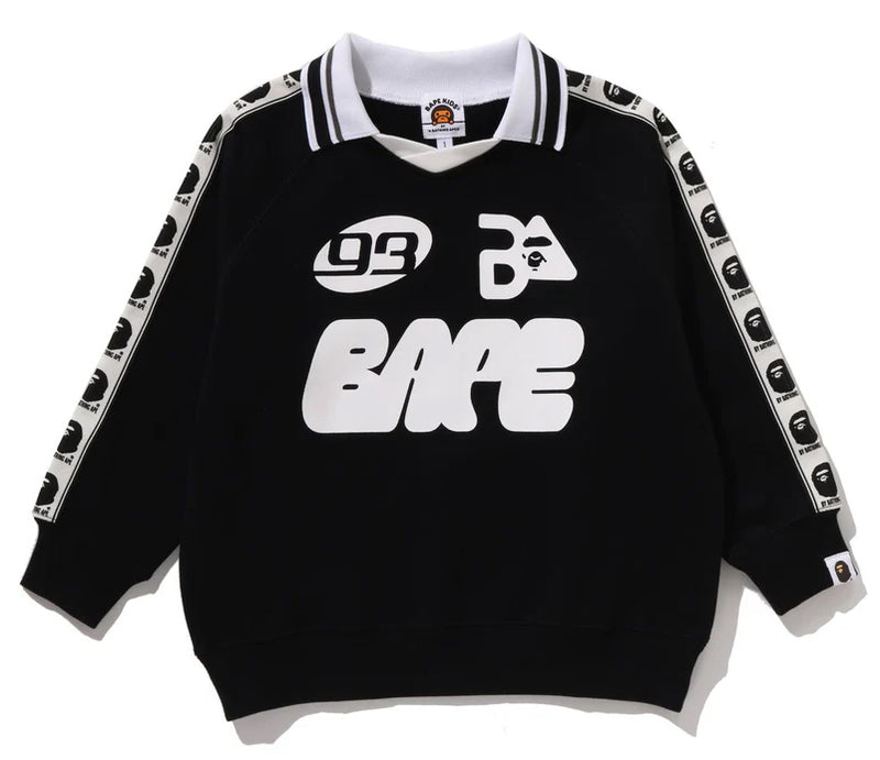 A BATHING APE BAPE KIDS BAPE TAPE RELAXED FIT CREWNECK SWEATSHIR