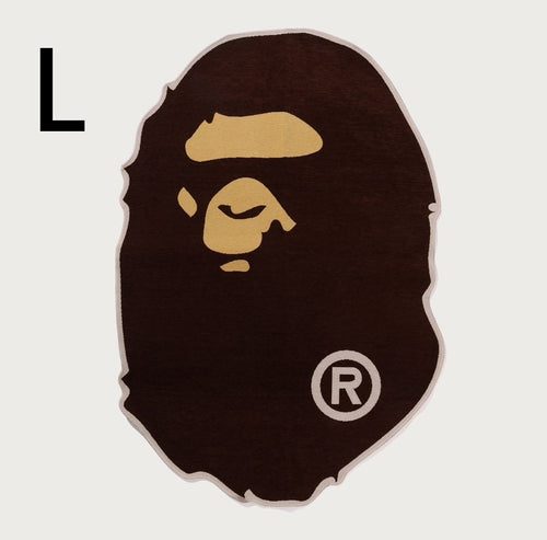 A BATHING APE APE HEAD RUG MAT ( L )