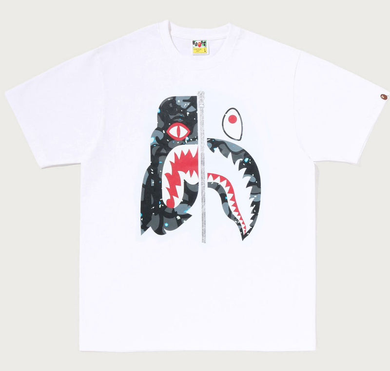 A BATHING APE SPACE CAMO TIGER SHARK TEE