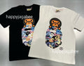 A BATHING APE Ladies' ART CAMO MILO ON APE HEAD TEE