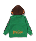A BATHING APE BAPE KIDS BABY MILO SKULL ZIP DOUBLE HOODIE