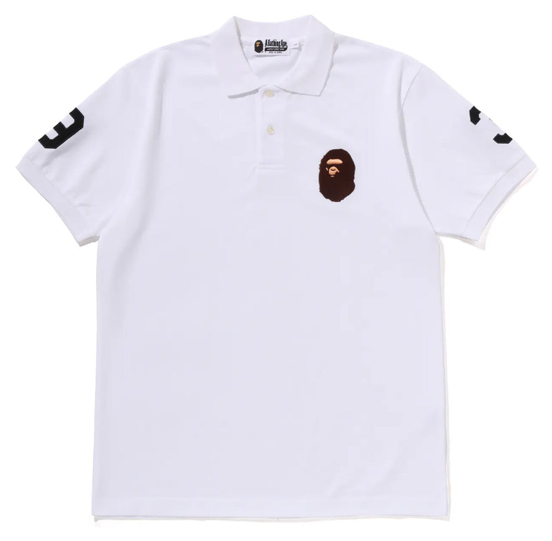 A BATHING APE LARGE APE HEAD POLO SHIRT - ONLINE EXCLUSIVE -