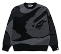 A BATHING APE MEGA ABC CAMO KNIT CREWNECK SWEATSHIRT