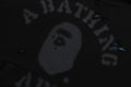 A BATHING APE DESTROYED COLLEGE RELAXED FIT LAYERED PULLOVER HOODIE