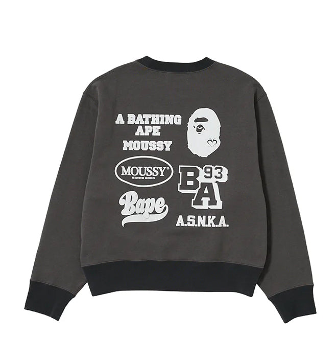 A BATHING APE Ladies' BAPE x MOUSSY RELAXED FIT CREWNECK