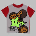 A BATHING APE BAPE KIDS BABY MILO STA GLOW IN THE DARK PANEL PRINT TEE