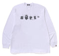 A BATHING APE WRINKLE BAPE LOGO RELAXED FIT L/S TEE