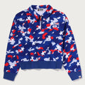 A BATHING APE Ladies' STA STRIKE CAMO POLO CROPPED CREWNECK SWEAT SHIRT
