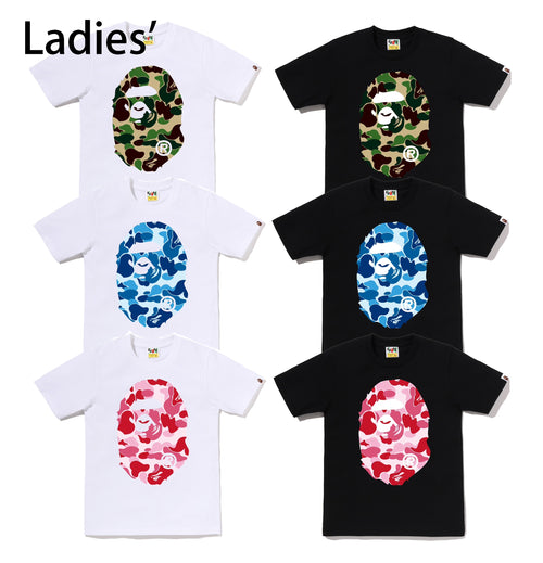 A BATHING APE Ladies' ABC CAMO BIG APE HEAD TEE