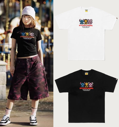 A BATHING APE BAPE x DISNEY STITCH AND ANGEL BABY MILO TEE