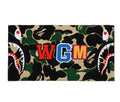 A BATHING APE ABC CAMO SHARK BEACH TOWEL