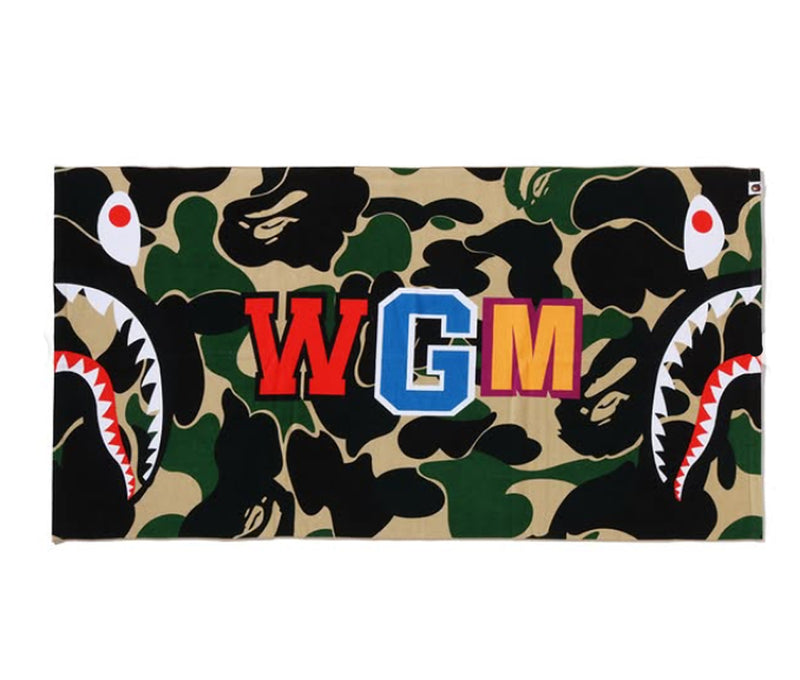 A BATHING APE ABC CAMO SHARK BEACH TOWEL